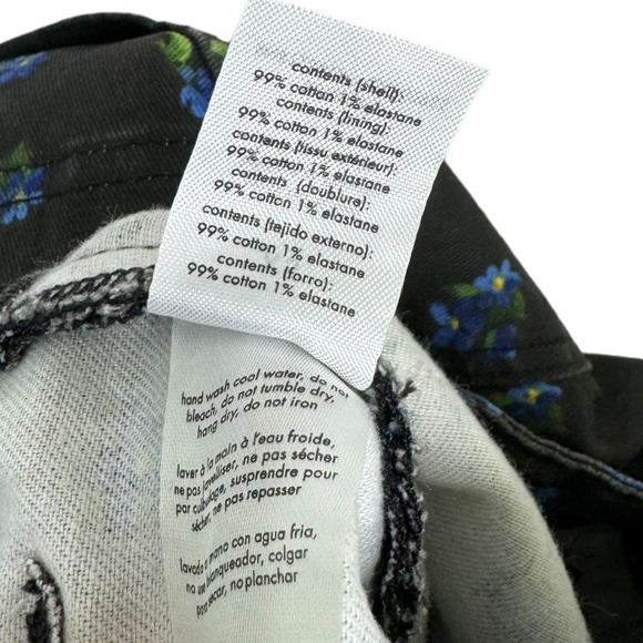 WeWoreWhat Ditsy Floral Print Slouchy Slit Overalls XS Black Blue Adjustable - Picture 10 of 10